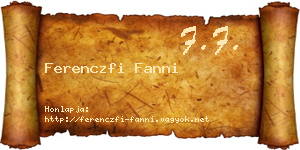 Ferenczfi Fanni névjegykártya