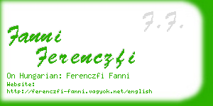 fanni ferenczfi business card